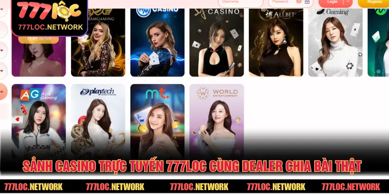 Sảnh casino trực tuyến 777loc cùng dealer chia bài thật