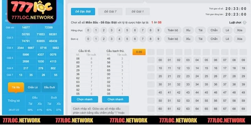 Sảnh có sẵn rất nhiều loại hình xổ số khác nhau cho bet thủ lựa chọn