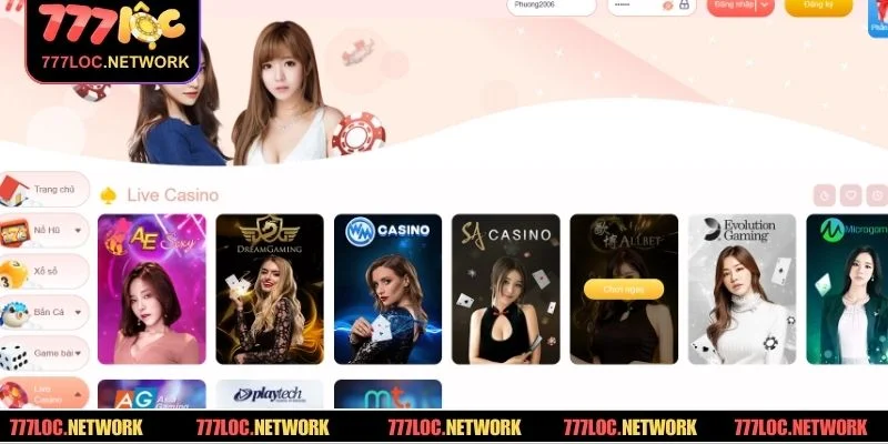 Sảnh cược casino 777LOC uy tín, thu hút hàng triệu bet thủ toàn châu Á