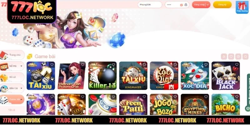 Sảnh game bài 777LOC đa dạng, minh bạch và sở hữu lượng người chơi khủng